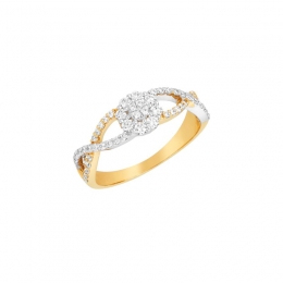 18K White and Yellow Gold and Diamond Ring