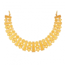22K Gold Necklace Set with Floral pillars