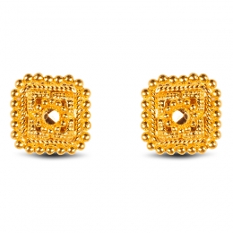 Square Stud Earrings in 22K Yellow Gold