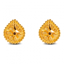 Pear shaped Stud Earrings in 22K Gold