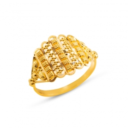 Intricate 22 Karat Yellow Gold Ring