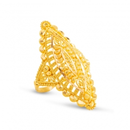 Uniquely shaped 22 Karat Yellow Gold Ring
