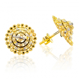 Magnificient Two tone 22K Gold Earrings