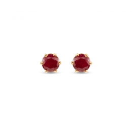 Rosy Red Ear studs in 22K Yellow Gold