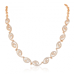 Ornate Spiral Necklace Set in Rose Gold