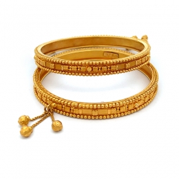 Elegant 22K Gold Bangles (pair) Size 2.4