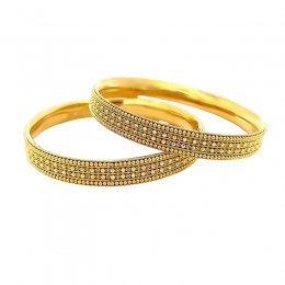 22K Yellow Gold Patterned Bangles