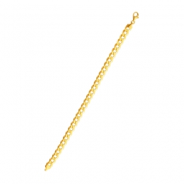 22K Yellow Gold Interlocking Cuban Chain Bracelet - 9 inches