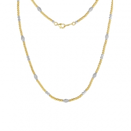 22k Two-Toned Gold Patterned Fancy handmade short Chain