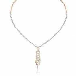 Glitzy, Cascade styled evening wear White Gold Diamond Set