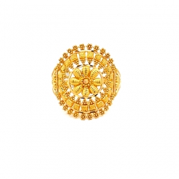 22k Yellow Gold Floral  Ring