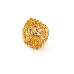 22k Yellow Gold Floral  Ring