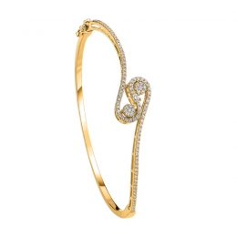 Simple bracelet in Yellow Gold and Diamonds
