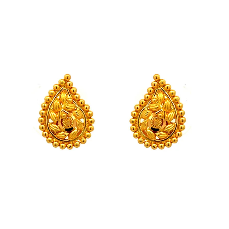 Elegant Gold Teardrop Stud Earrings