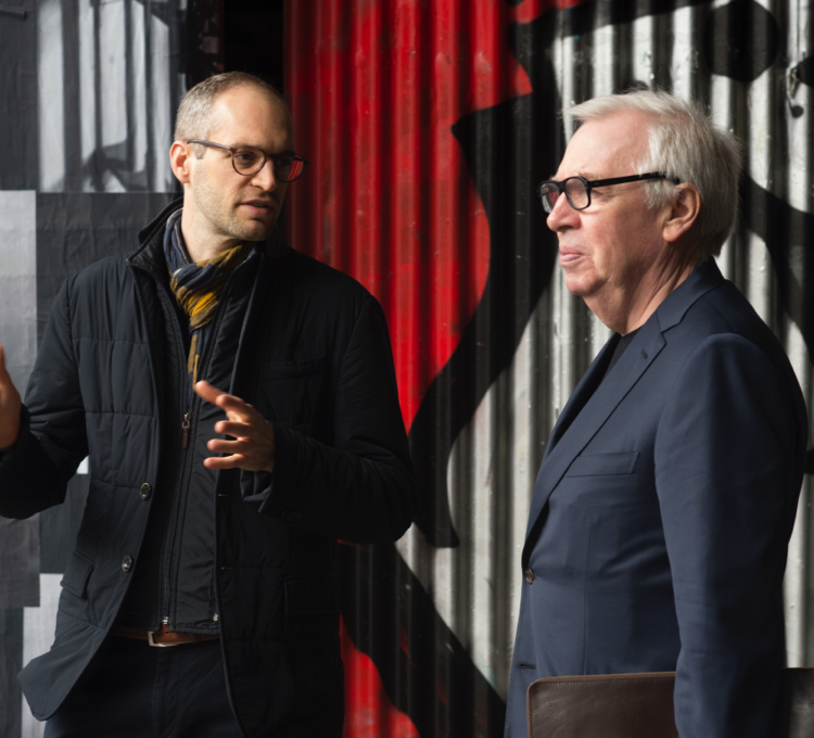 2016–2017 architecture mentor Sir David Chipperfield and his protégé Simon Kretz.