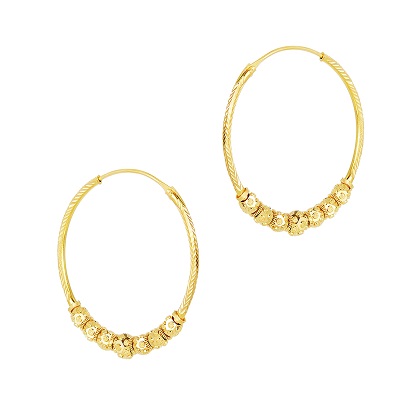 Red Pavala Stone Hoop Earrings Design One Gram Gold For Daily Use ER2350-sgquangbinhtourist.com.vn