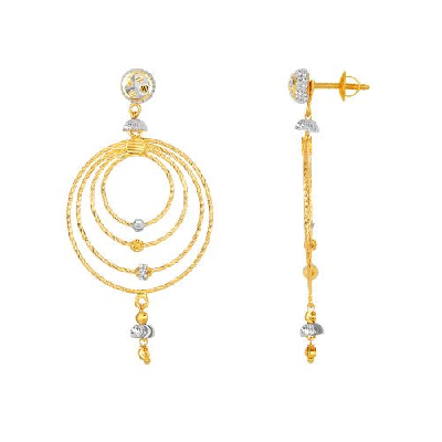 Sapphire Emerald Pearl Earrings in Gold Plated Silver ER 510