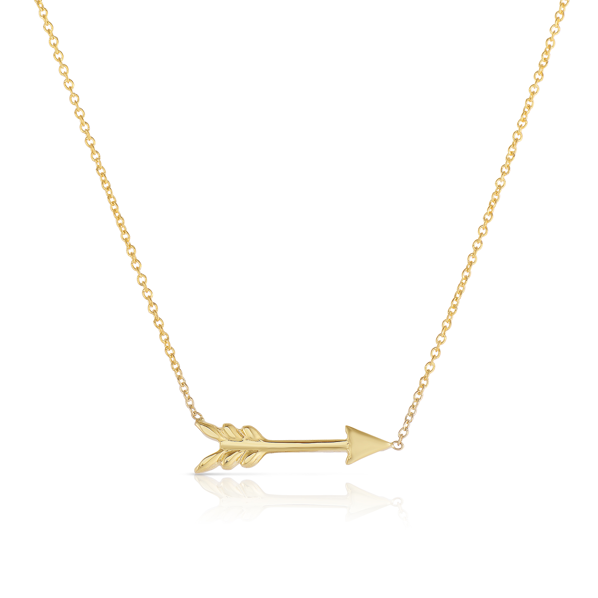 18k Yellow Gold Tiny Treasures Arrow Necklace