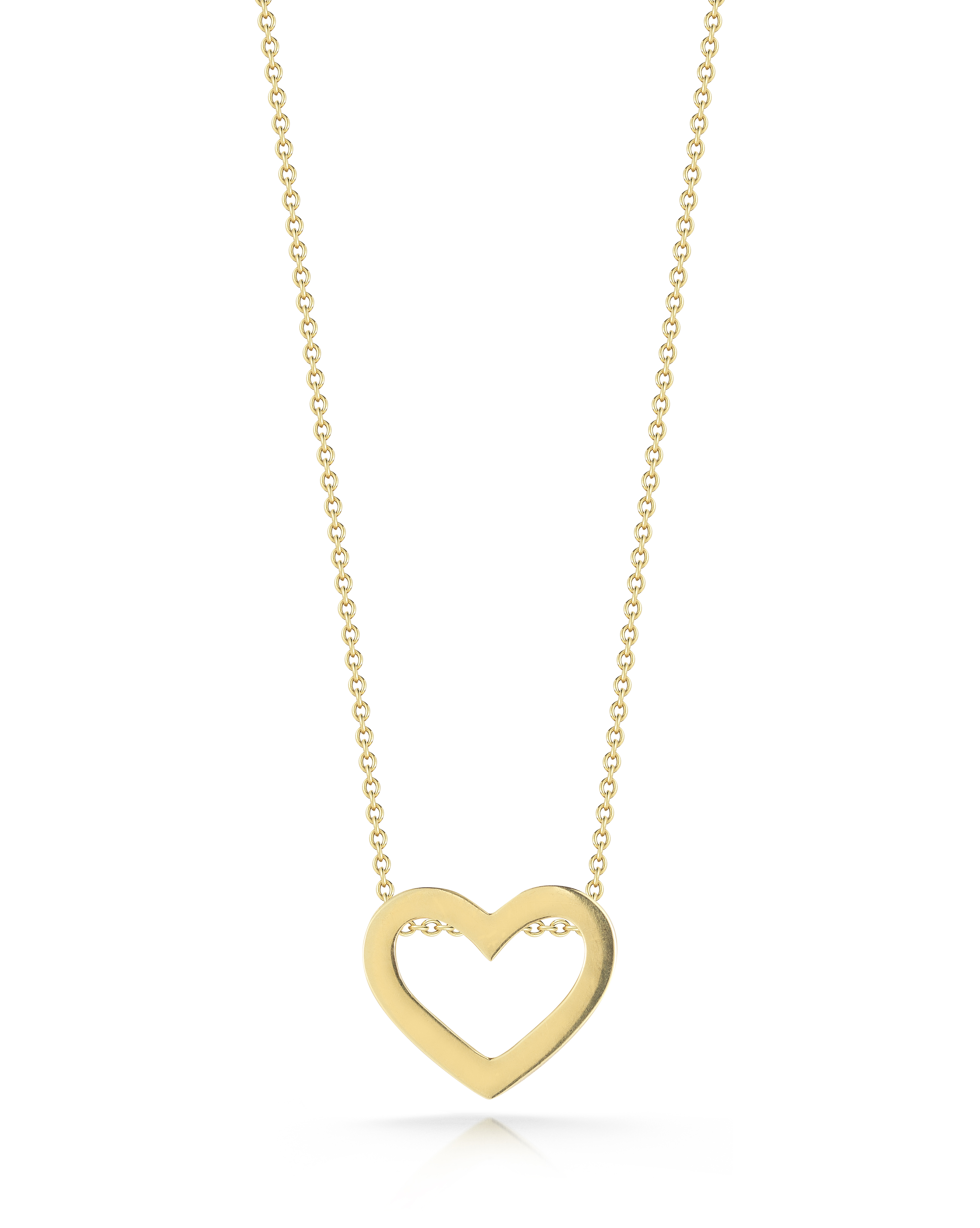18k Yellow Gold Tiny Treasures Heart Outline Necklace