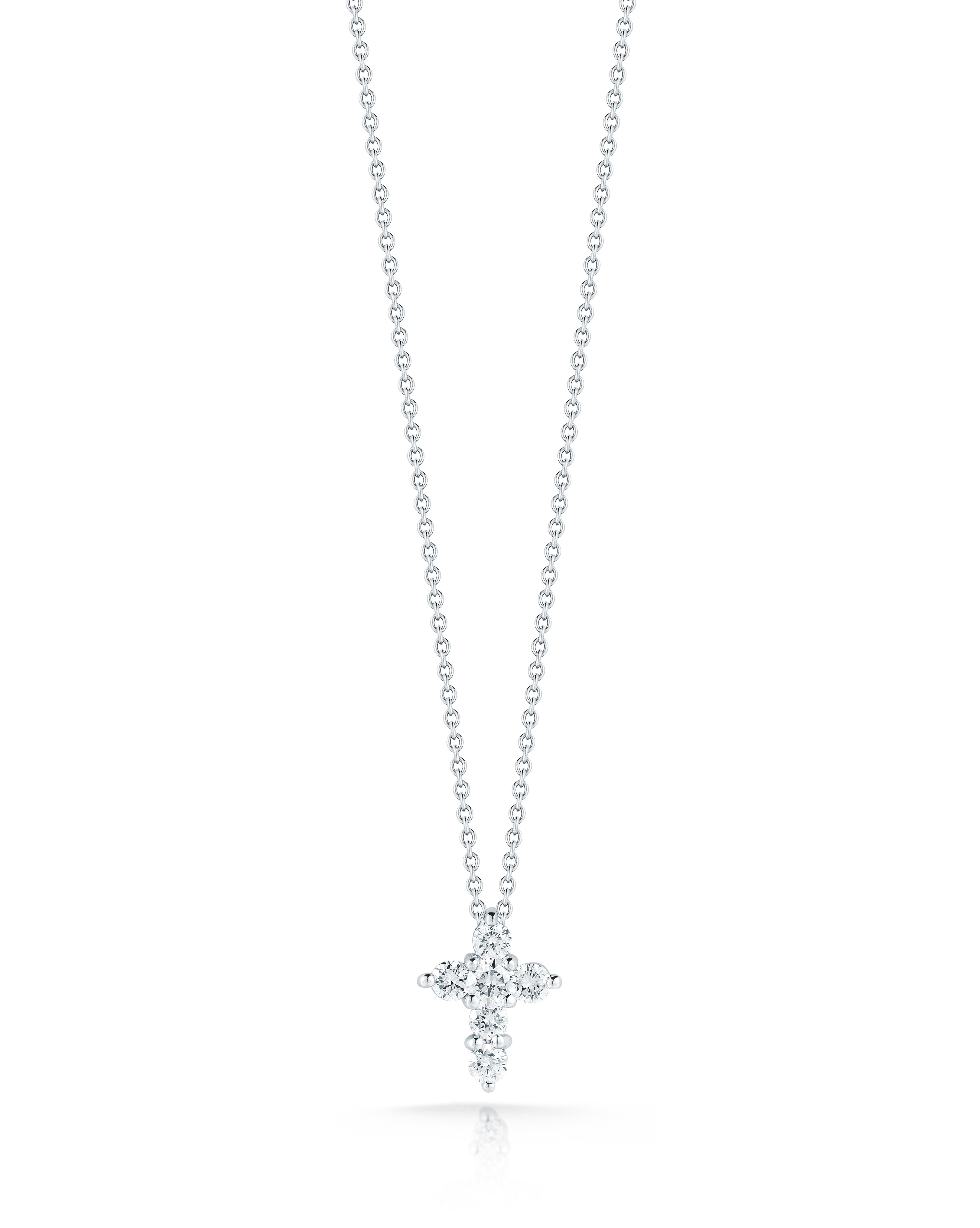 18k White Gold Tiny Treasures Mini Diamond Cross Necklace