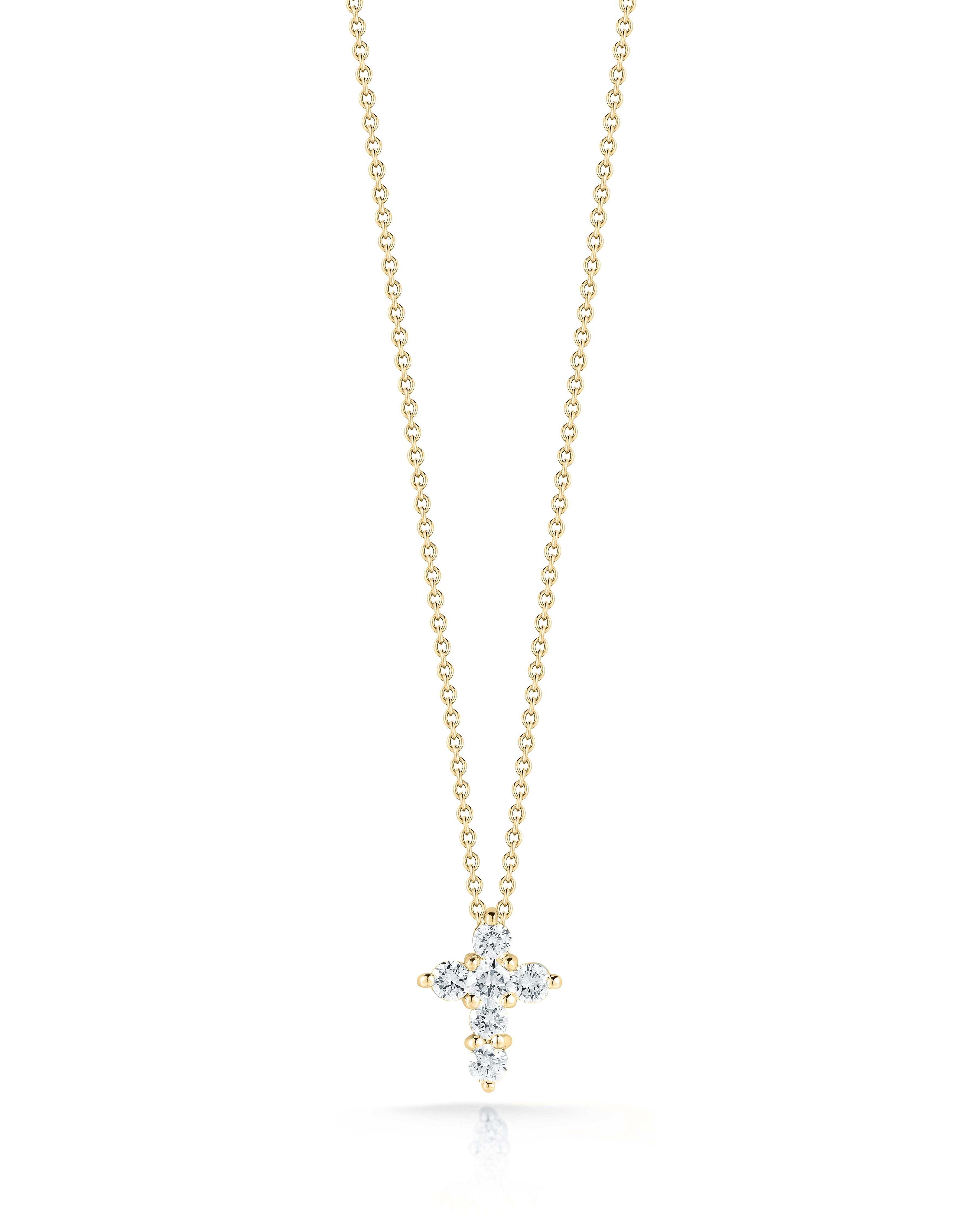 18k Yellow Gold Tiny Treasures Mini Diamond Cross Necklace