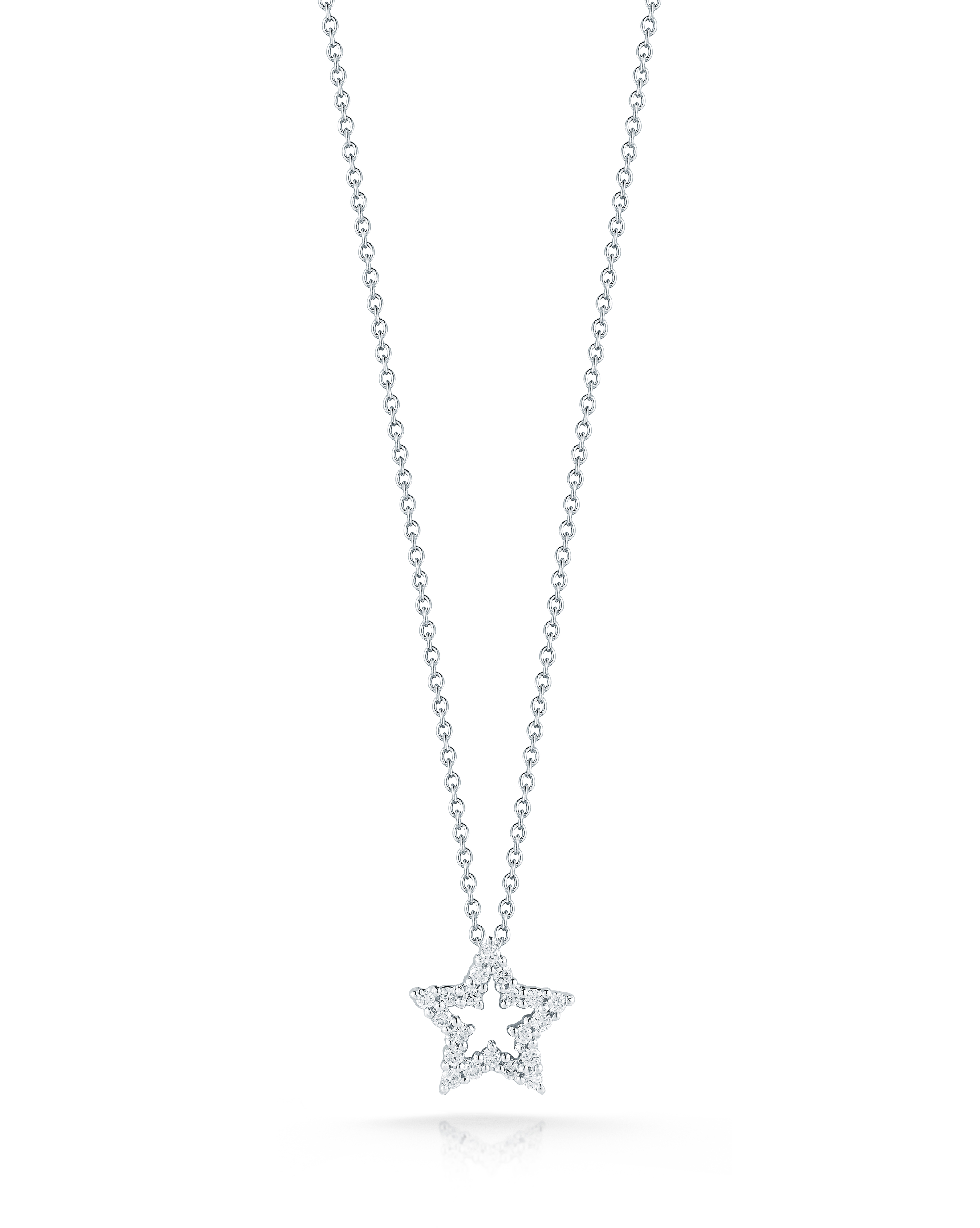 18k White Gold Tiny Treasures Small Diamond Five Point Star Necklace