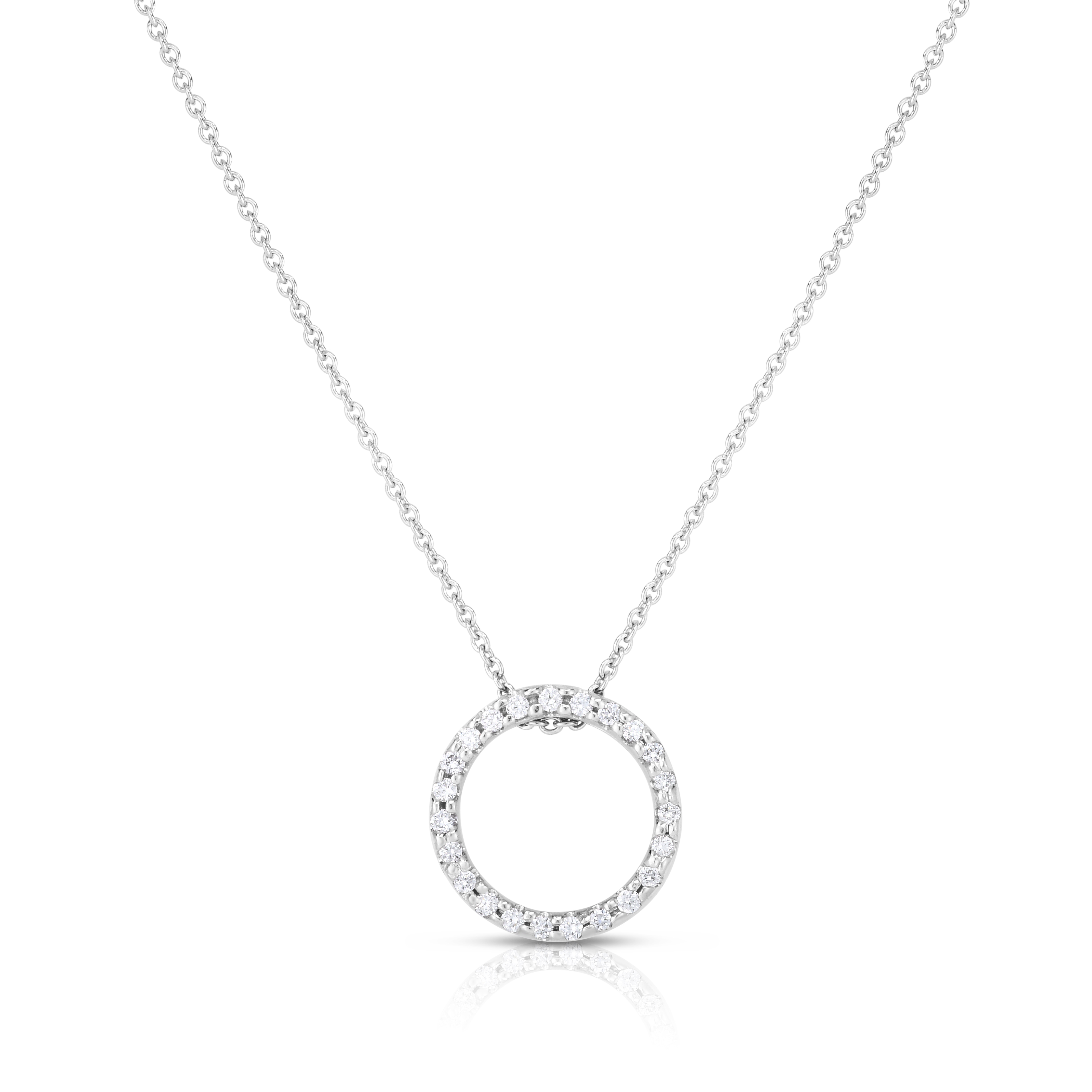 18k White Gold Tiny Treasures Small Diamond Circle Necklace
