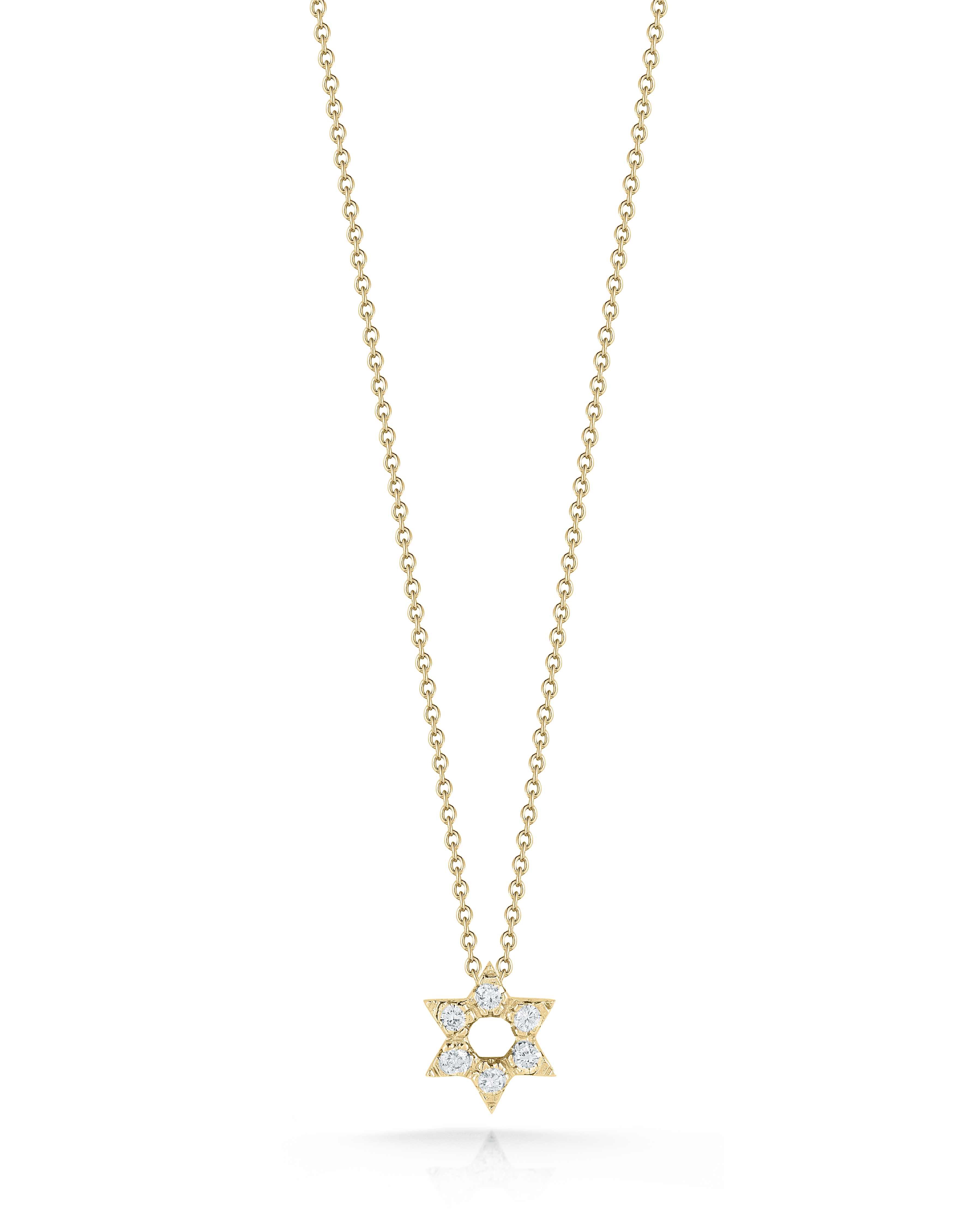 18k Yellow Gold Tiny Treasures Diamond Star Of David Necklace