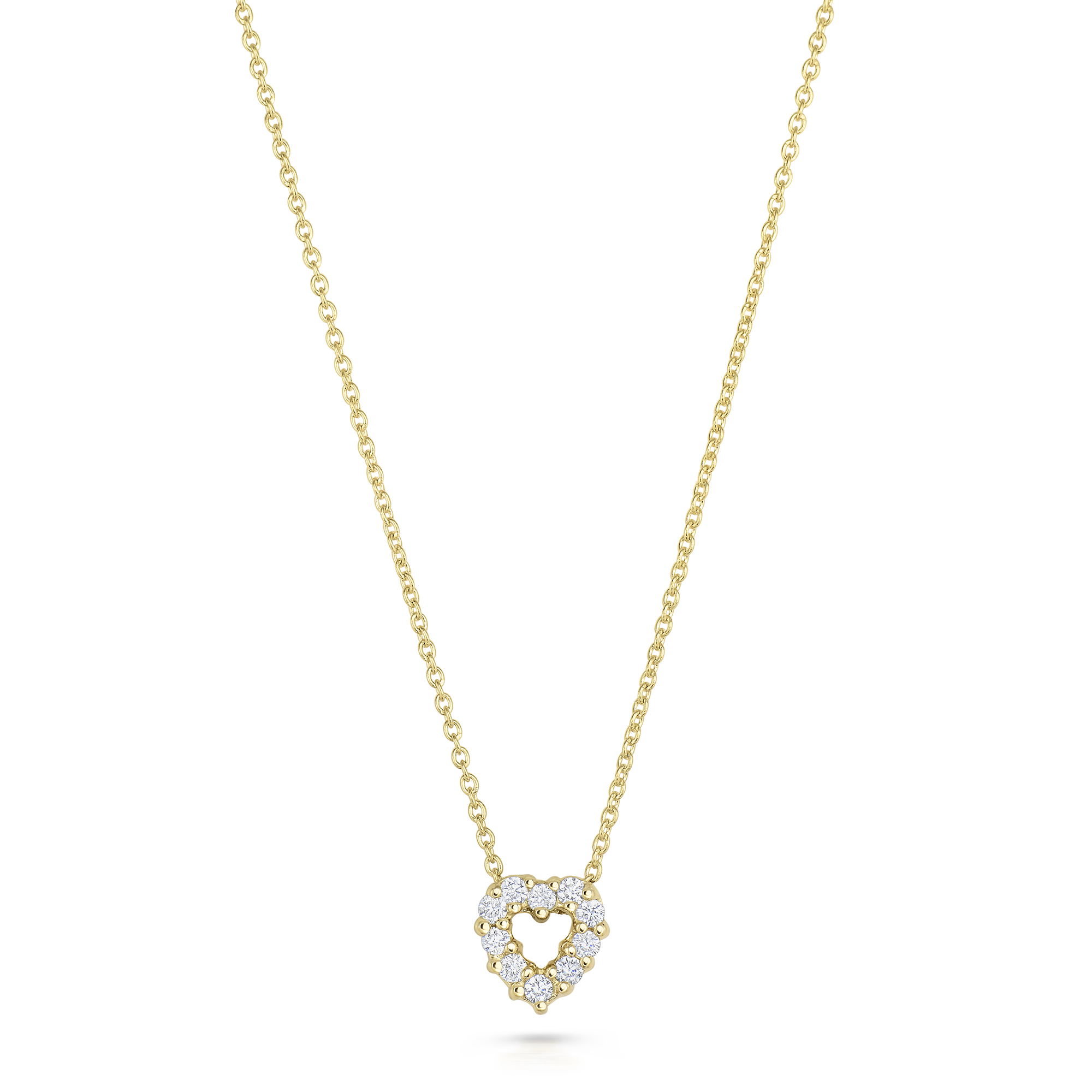 18k Yellow Gold Tiny Treasures Diamond Heart Necklace