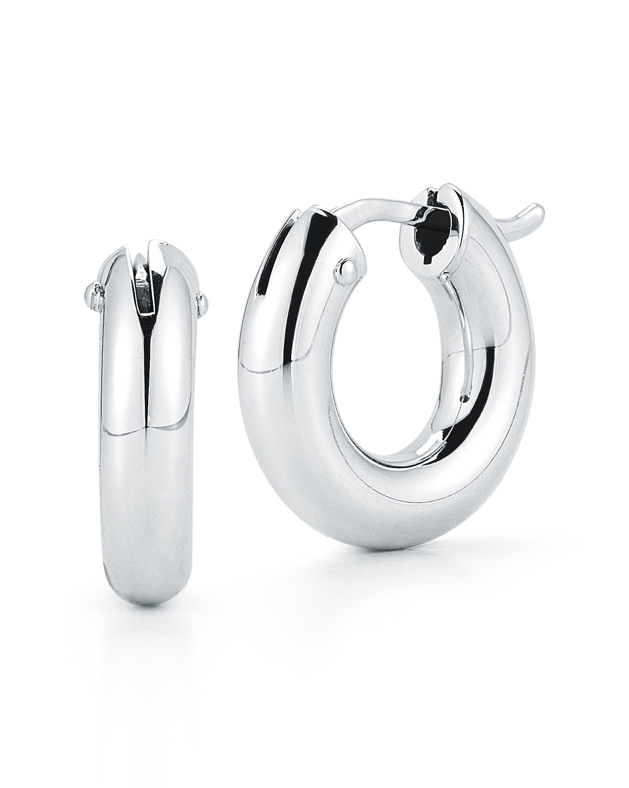 18k White Gold The Perfect Hoop® Small Rounded Earrings
