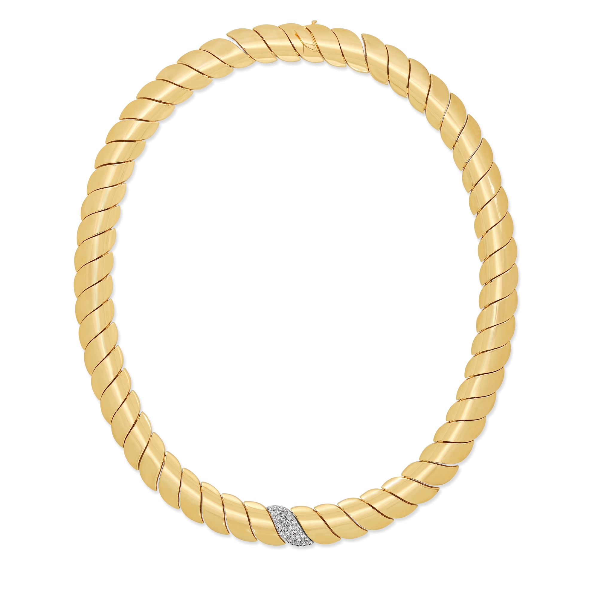 18k Yellow/white Gold San Marco Diamond Accent Collar Necklace