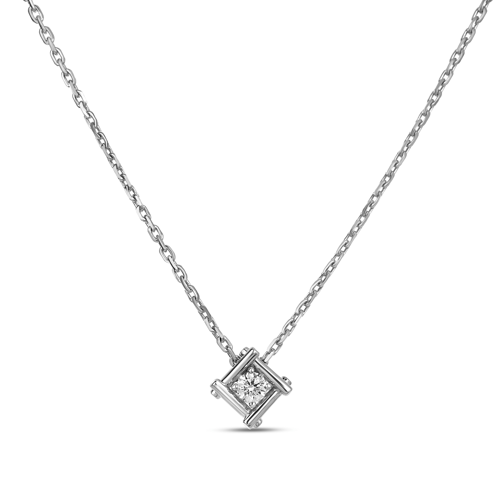 18k White Gold Domino Bezel Diamond Ring