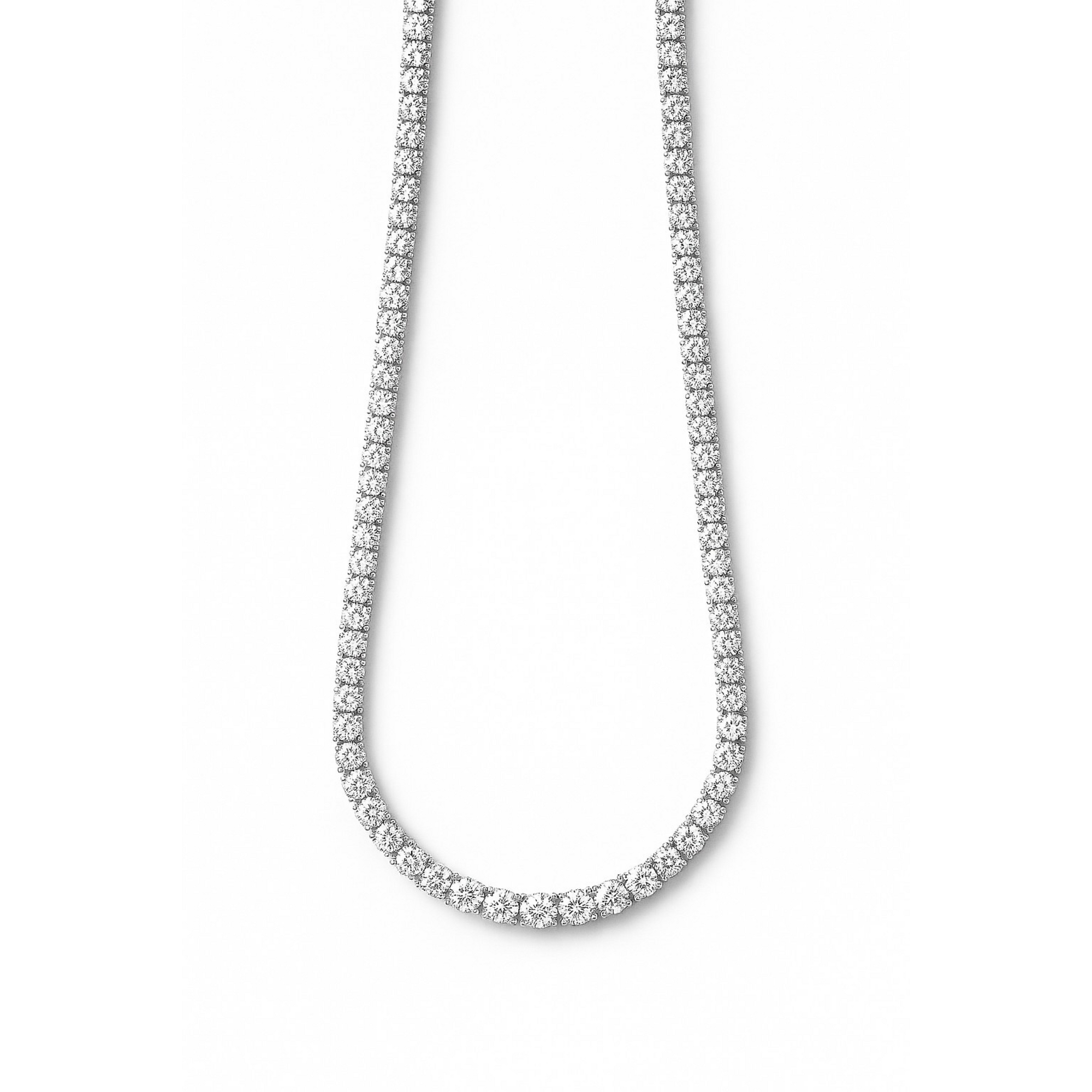 18k White Gold Classic Diamond 4 Prong Non-graduated Riviera: Gh Vs