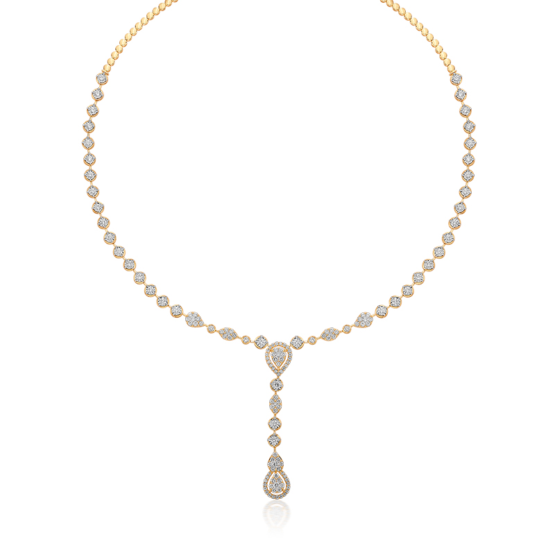 Elegant, Lady-Like Evening Wear Diamond Necklace & Earrings