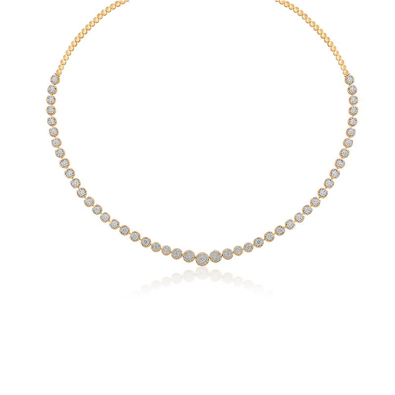 Contemporary Tennis Day Wear Diamond Necklace & Earrings