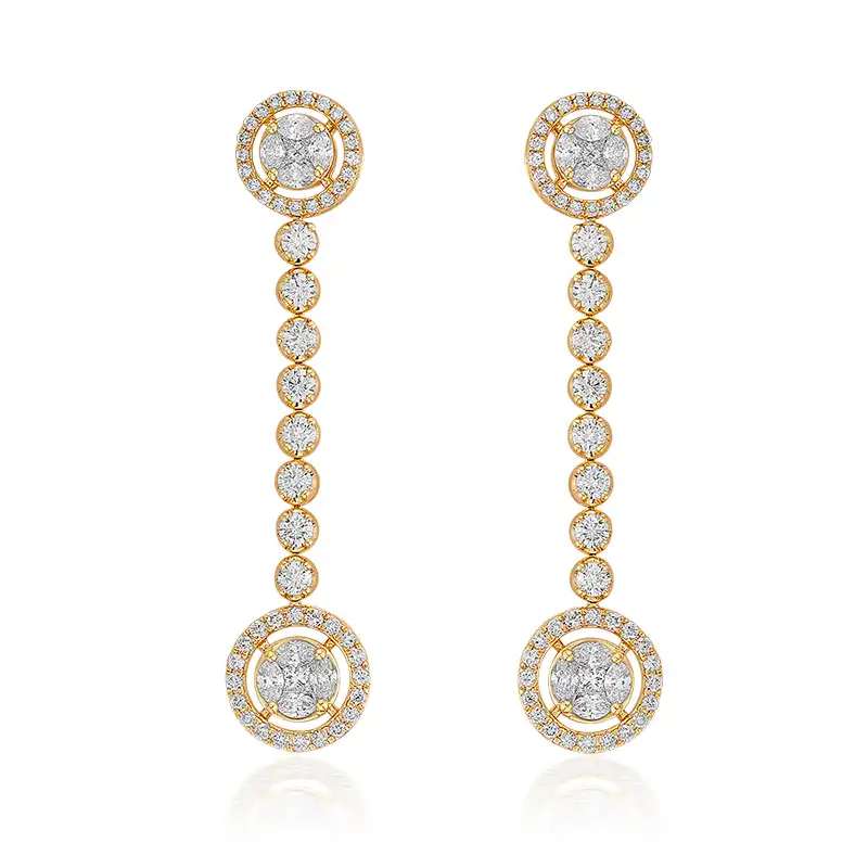 Showstopping, Classy Diamond Necklace & Earrings - 18K Rose Gold