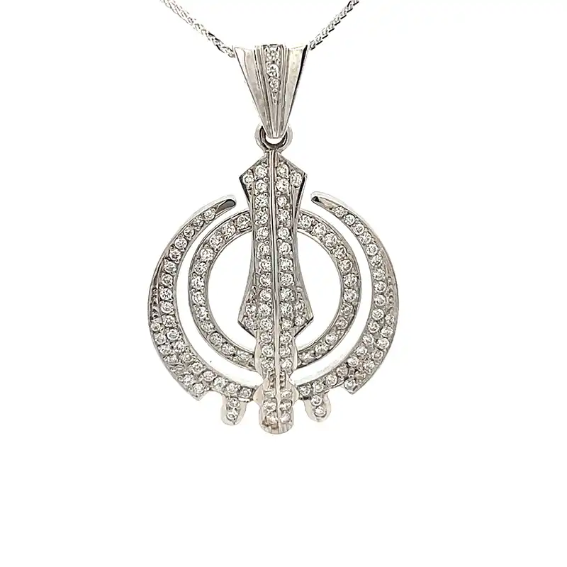 Khanda Pendant in 18k Gold and Diamonds