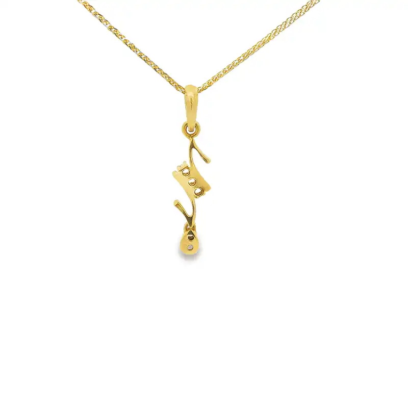 Dainty Gold Diamond Pendant
