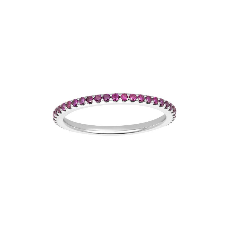 18K White Gold Purple Diamond Ladies Band