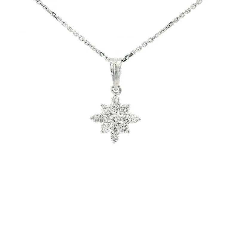 18K Gold Diamond Pendant Set