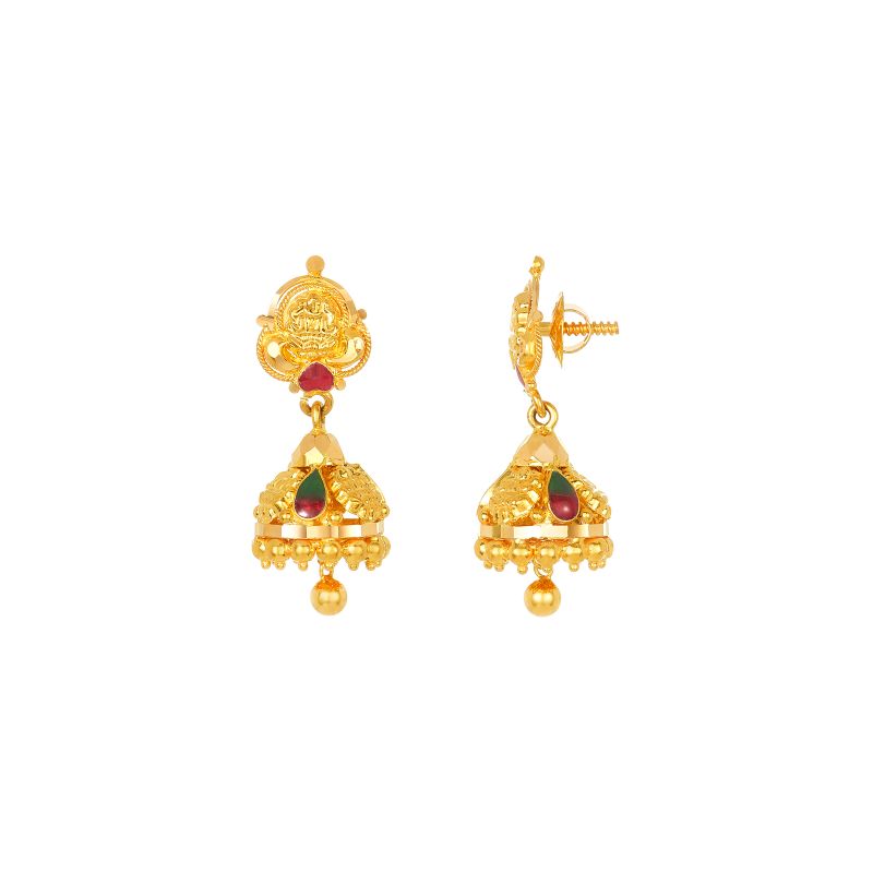 22k Yellow Gold Jhumka Earrings