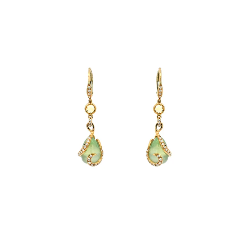 Elegant Gold and Green Pendant Set