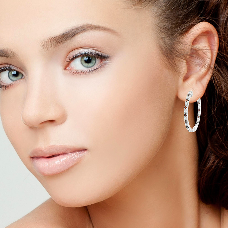 Gold Diamond Hoop Earrings