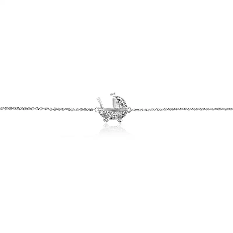 Gold Diamond Baby Bracelet - Pram Car