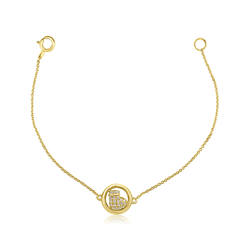 Cute 18K Gold Baby Bracelet with charm