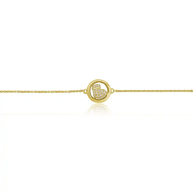 Cute 18K Gold Baby Bracelet with charm