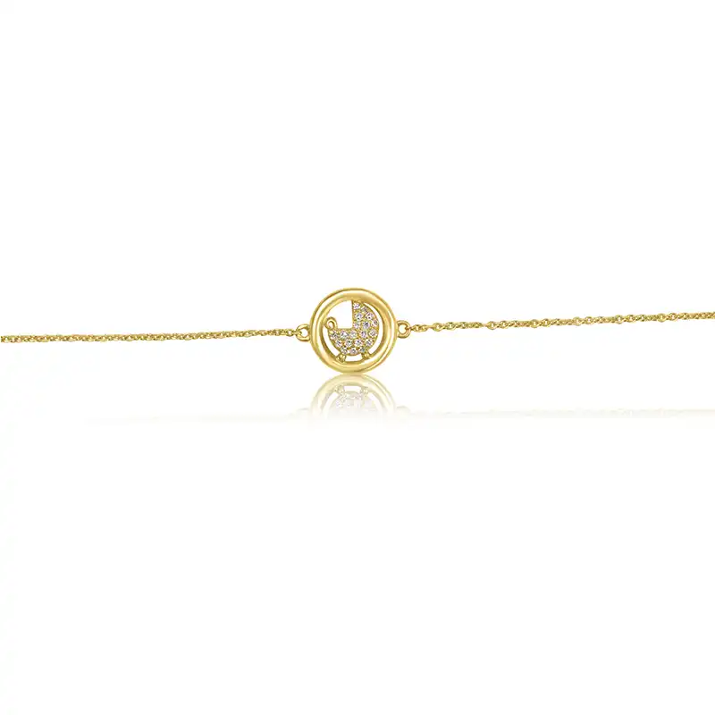 Gold Diamond Baby Bracelet - Pram Car Charm