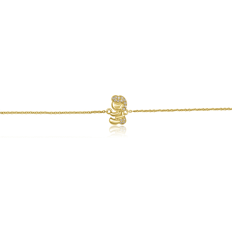 18K Yellow Gold Baby Girl Charm Bracelet