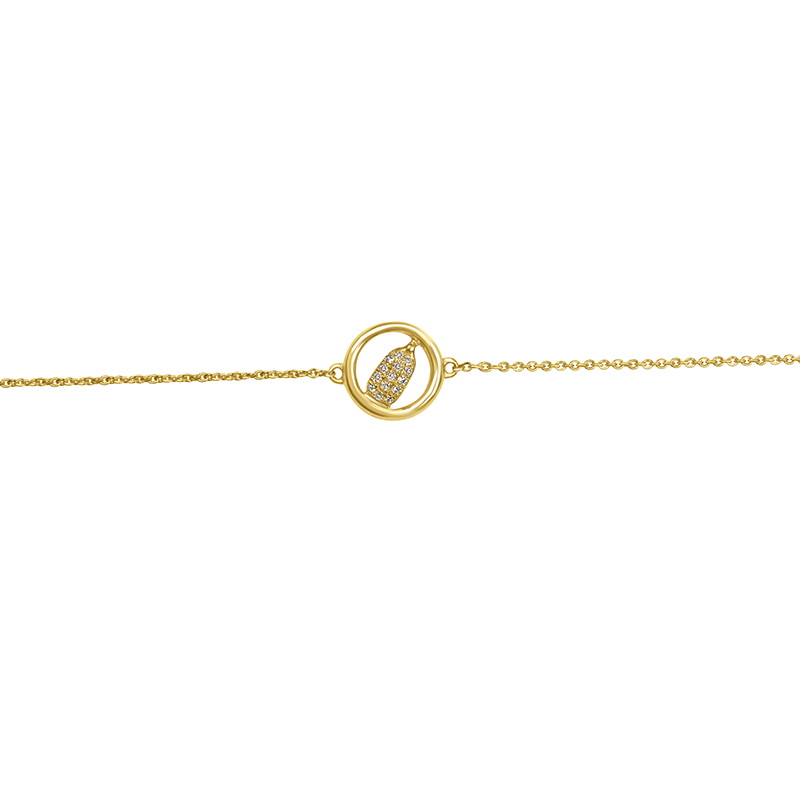 18K Yellow Gold Baby Bracelet with charm