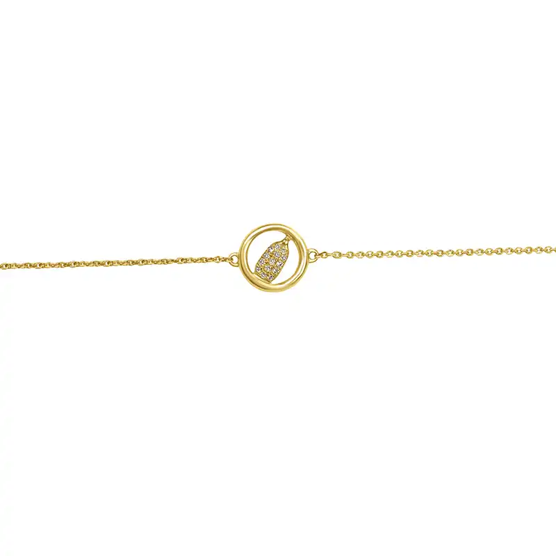 18K Yellow Gold Baby Bracelet with charm